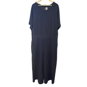 SPANX AirEssentials Cap Sleeve Cinched Modal Jumpsuit 3X Tall Very Black Classic